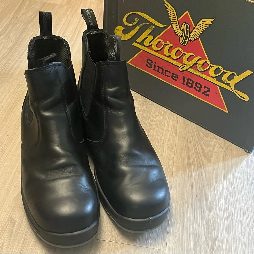 Thorogood Thoroflex Quick Release Slip Resistant Black Pull On‎ Men's Boots 13 W
